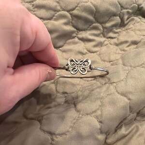 James Avery Sterling Silver Butterfly Hook On Bangle Bracelet Rare